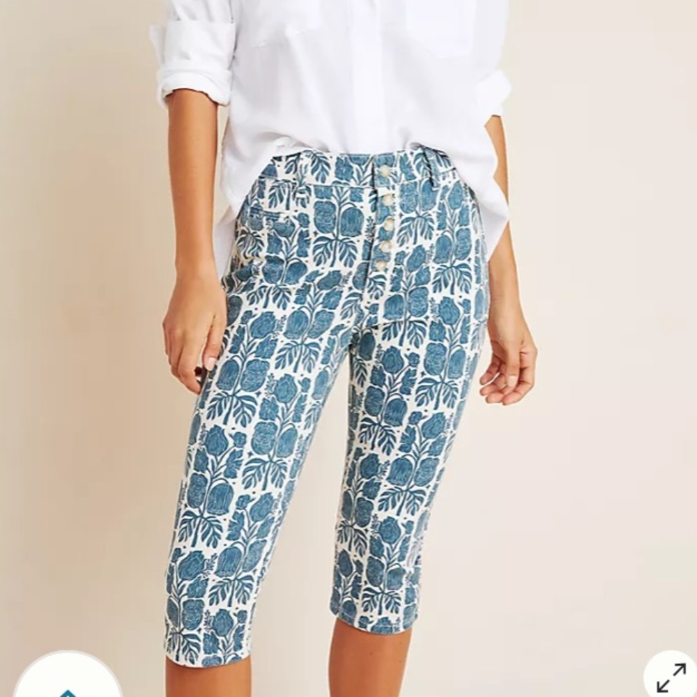 NWT Anthropologie Pilcro High Rise Denim Knickers Size 28